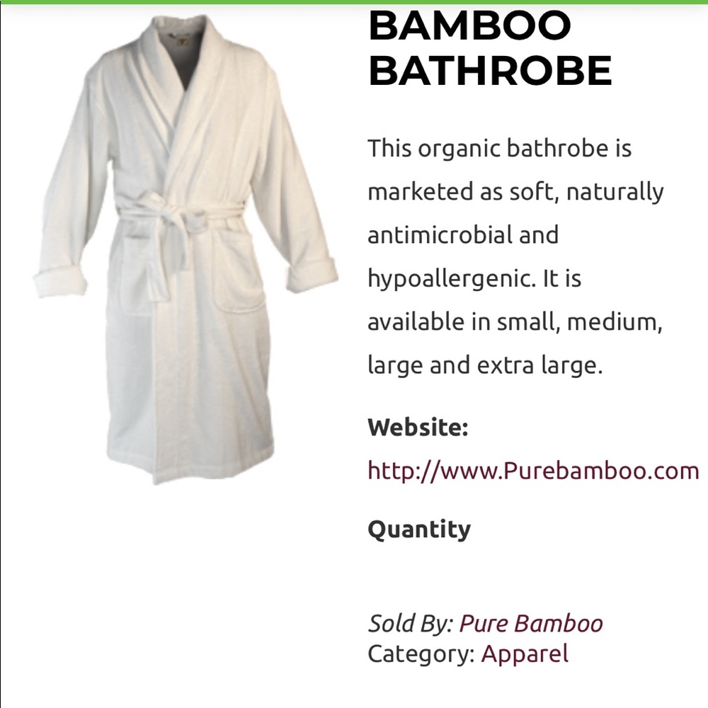 Pure Bamboo Bath Robe